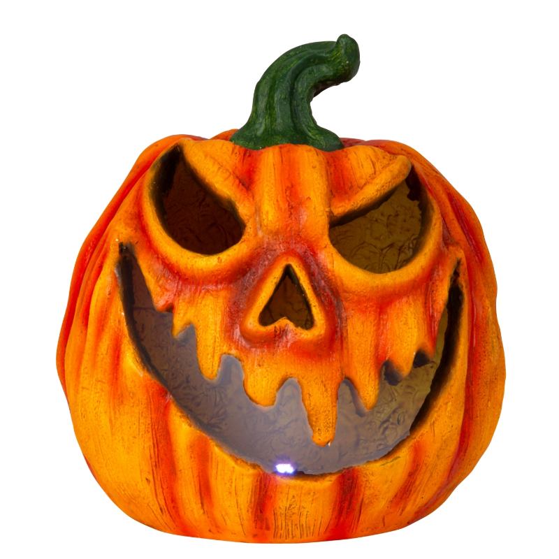 Halloweenkürbis mit gruseligen Gesicht & LED-Licht