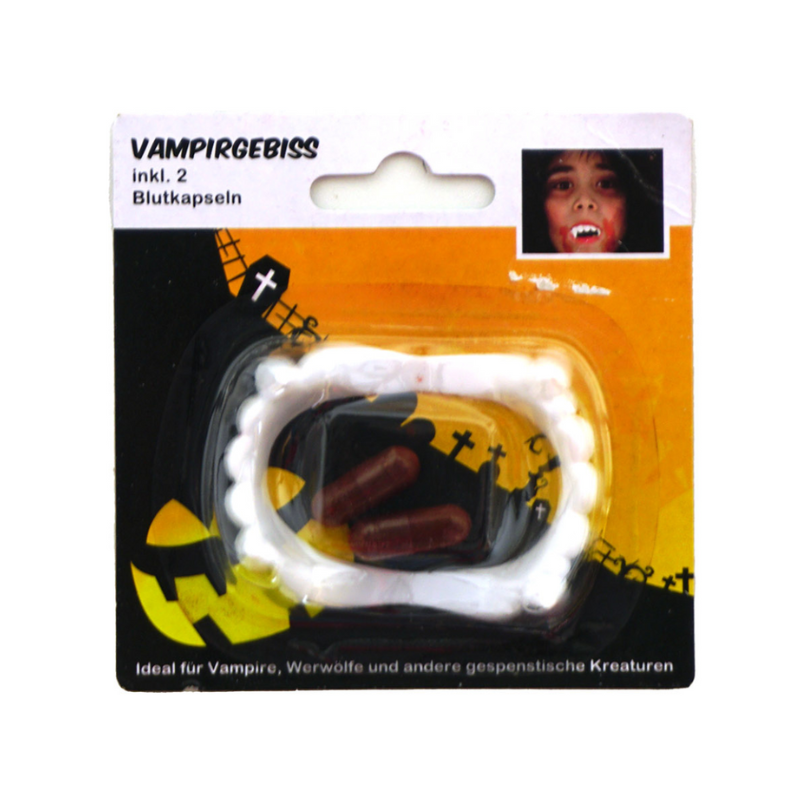 Vampirzähne mit zwei Blutkapseln