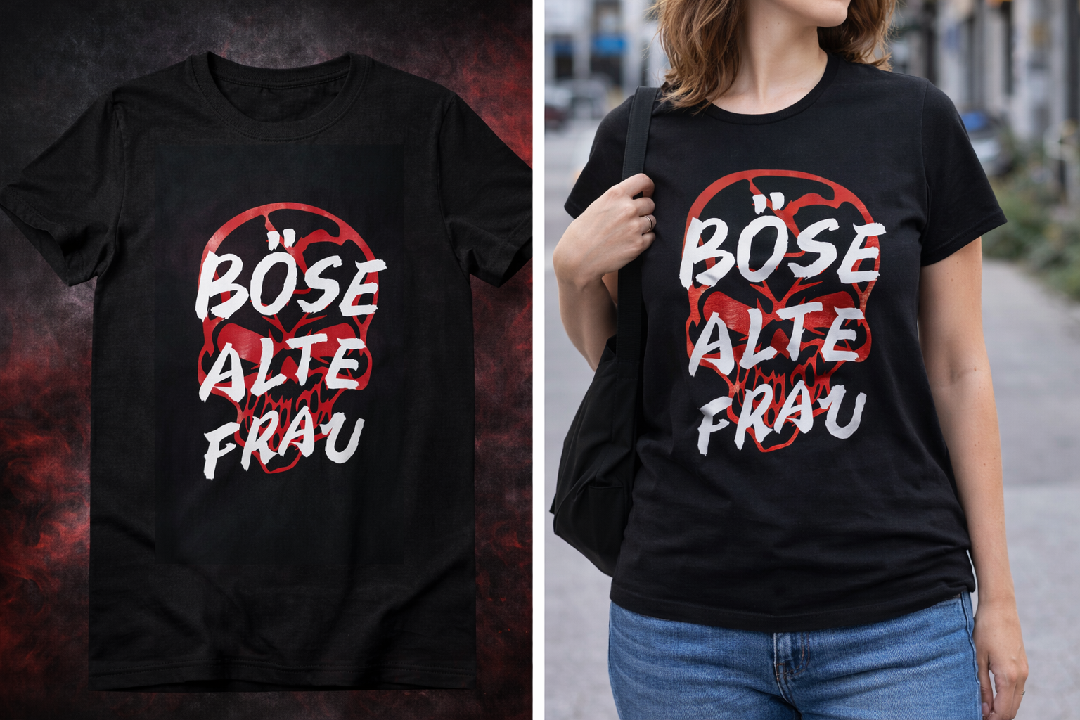 T-Shirt Böse alte Frau